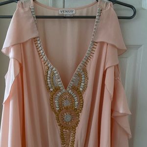 Pink Flow Embroidered Dress